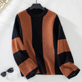 Damen Strickpullover mit innovativem Blockstreifen-Design und lässigem Schnitt