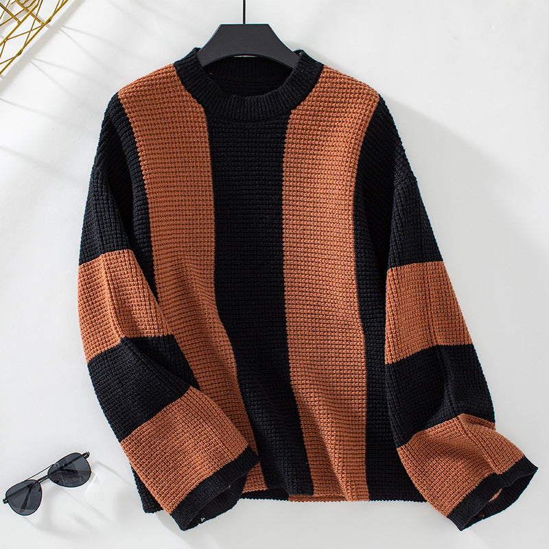 Damen Strickpullover mit innovativem Blockstreifen-Design und lässigem Schnitt