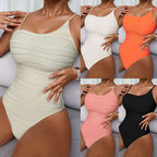 Damen Badeanzug mit eleganter Rippstruktur und asymmetrischem Träger