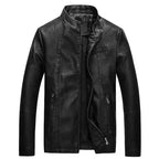 Herren modische Kunstlederjacke mit stylischem Steppdesign