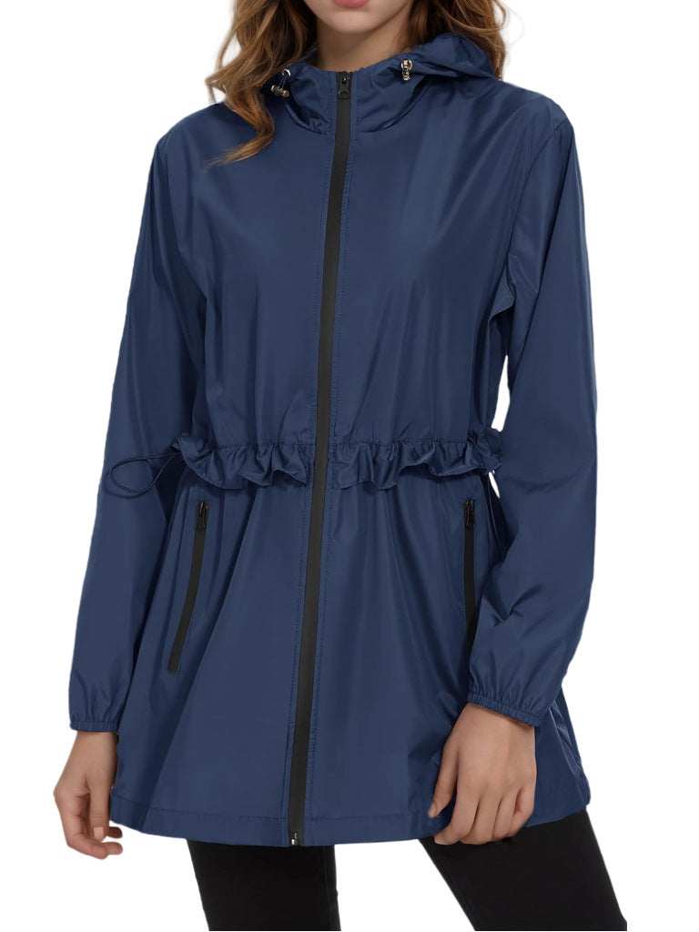Damen Leichte Übergangsjacke mit verstellbarem Kordelzug und seitlichen Taschen R&B