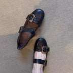 Damen elegante Ballerinas mit dekorativen Schnallen R&B