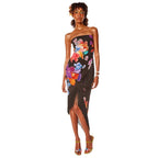 Damen Cocktailkleid mit raffinierten Fransen und floralem Print R&B