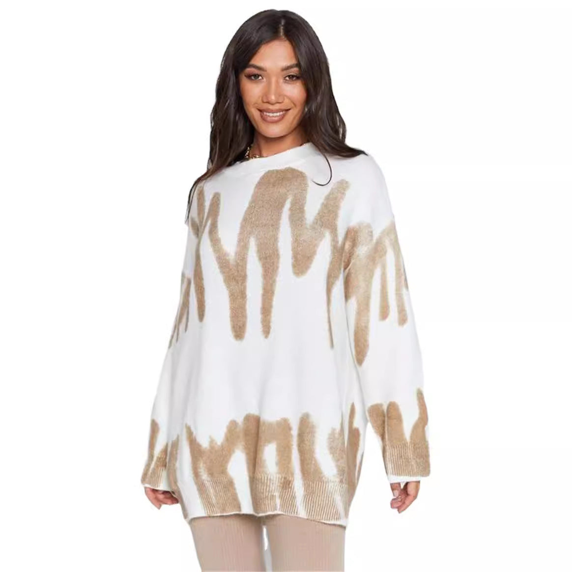 Damen Lässiger Pullover mit einzigartigem Farbverlauf und weitem Schnitt R&B