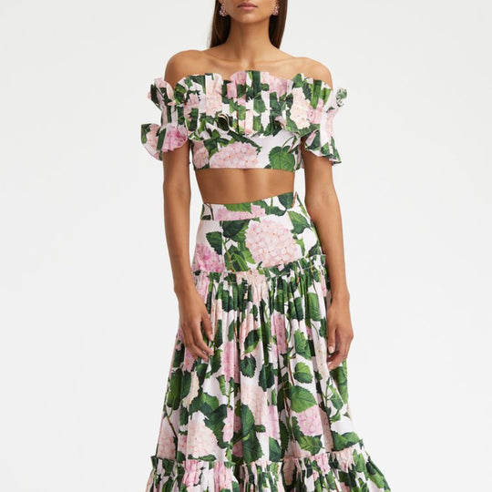 Damen Einteiler Badeanzug mit voluminösen Rüschendetails und floralem Design R&B