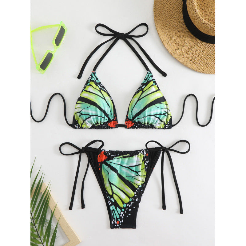 Damen Triangel-Bikini mit innovativem Schmetterlingsmuster R&B