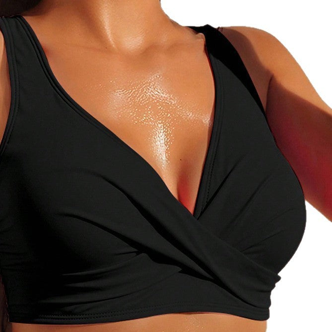 Damen Sport-Bikinioberteil mit modischem Wickel-Design R&B