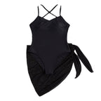 Damen Einteiler Badeanzug mit transparentem Wickelrock R&B