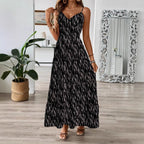 Damen Maxikleid mit elegantem V-Ausschnitt und tierischem Druck R&B