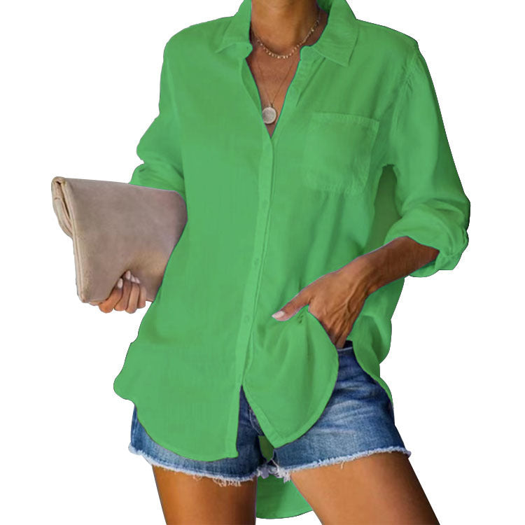 Damen lässige Bluse aus leichtem Stoff R&B