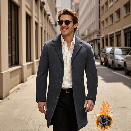 Herren eleganter und stilvoller Übercoat R&B