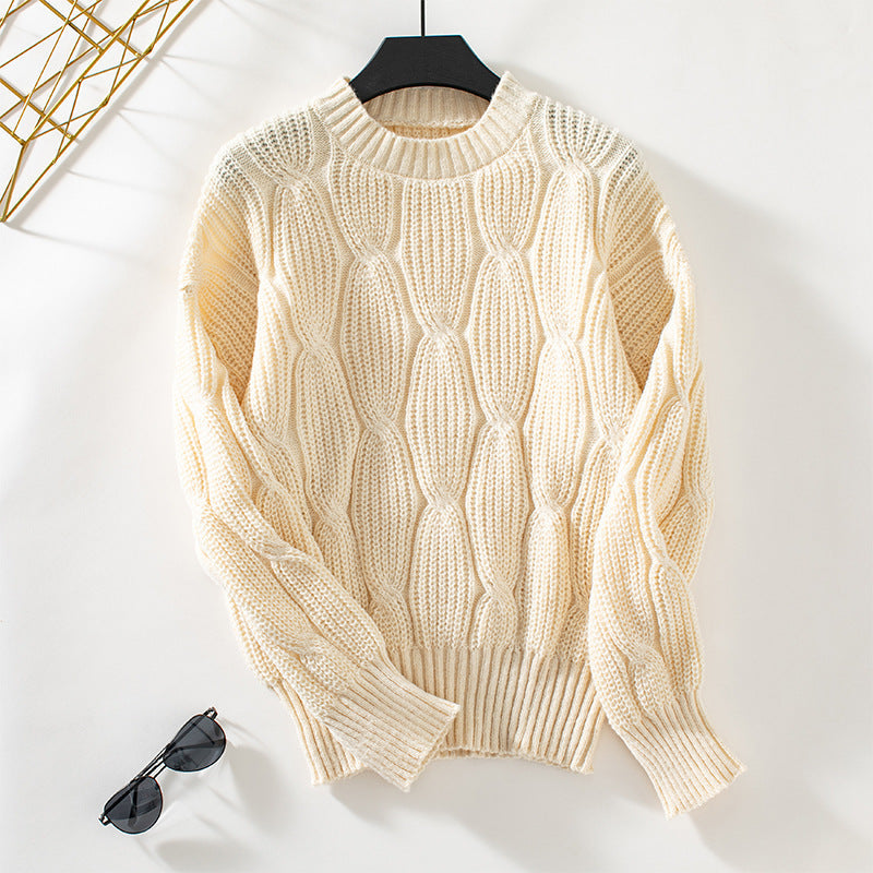 Damen Strickpullover mit dekorativem Zopfdesign und komfortabler Passform