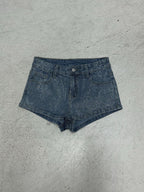 Damen Glitzernde Denim-Shorts mit funkelnden Akzenten R&B