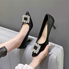 Damen elegante High Heel Pumps mit glitzernder Schmuckapplikation R&B