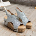 Damen Glitzerndes Keilsandaletten R&B