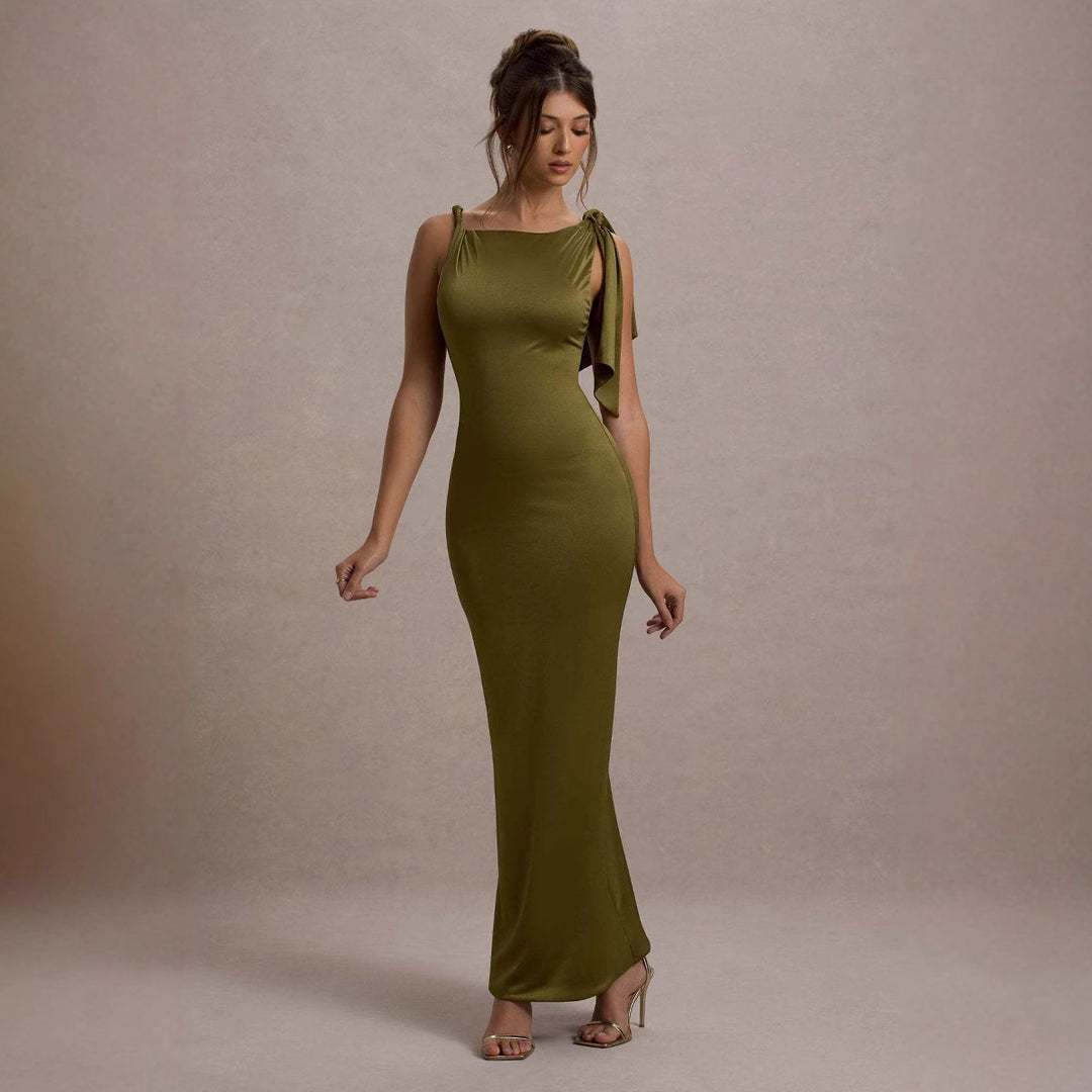 Damen Langärmliges Wickelkleid mit asymmetrischem Schnitt und eleganter Taillierung R&B