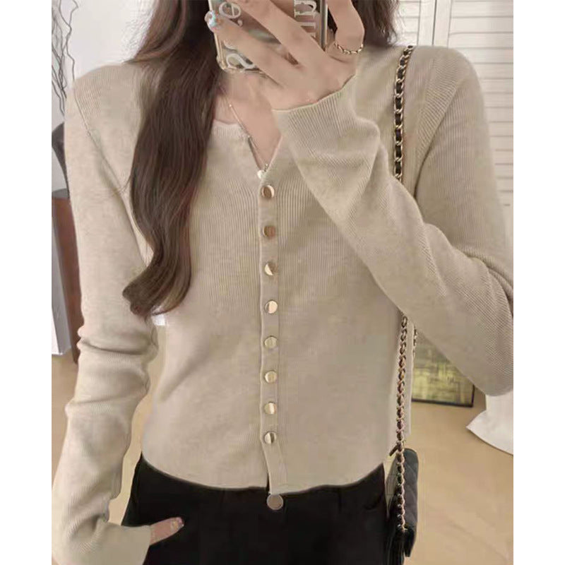 Damen Strickjacke mit perlmuttknöpfen R&B