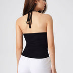 Damen Spitzen- und Jersey-Top mit raffiniertem Ausschnitt und verstellbaren Trägern R&B