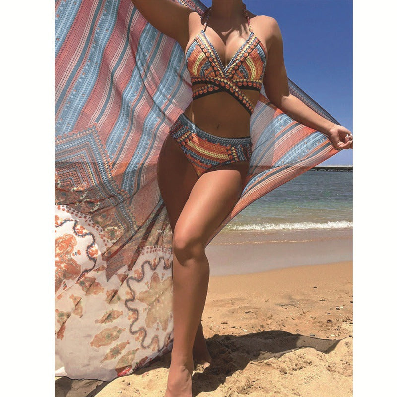 Damen Hochwertiger Bikini-Set mit einzigartigem Muster R&B