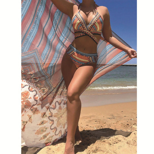 Damen Hochwertiger Bikini-Set mit einzigartigem Muster R&B