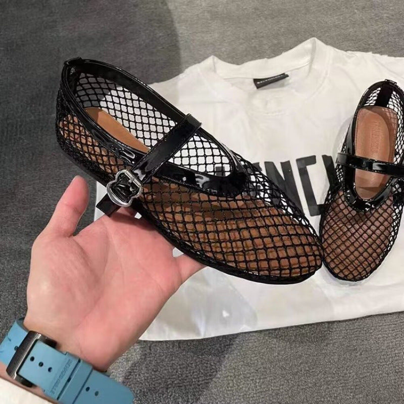 Damen Netzschuhe mit verstellbarem Riemchen und rutschfester Sohle EB