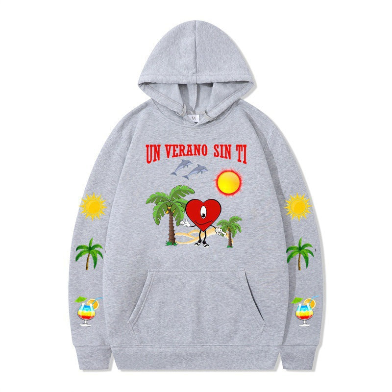 Damen Kapuzenpullover mit lebhaftem Sommermotiv und bequemer Passform R&B