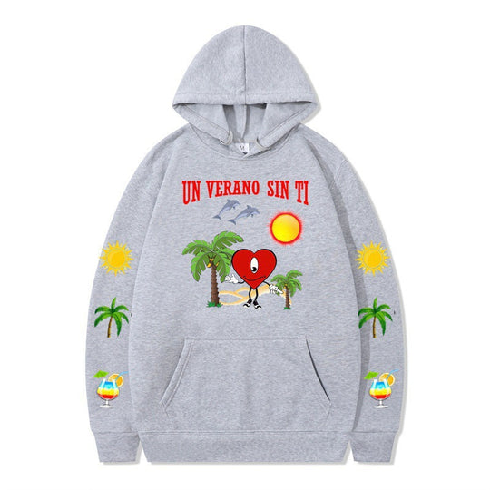 Damen Kapuzenpullover mit lebhaftem Sommermotiv und bequemer Passform R&B