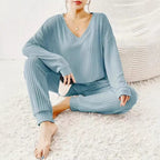 Damen Loungewear Set aus Rippstrick R&B