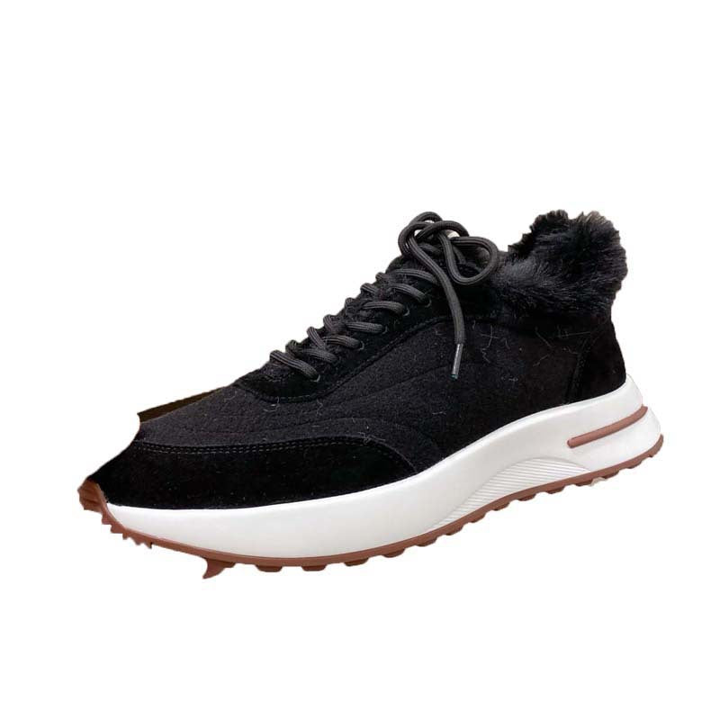 Damen Sportliche Sneakers mit luxuriösem Fellkragen R&B