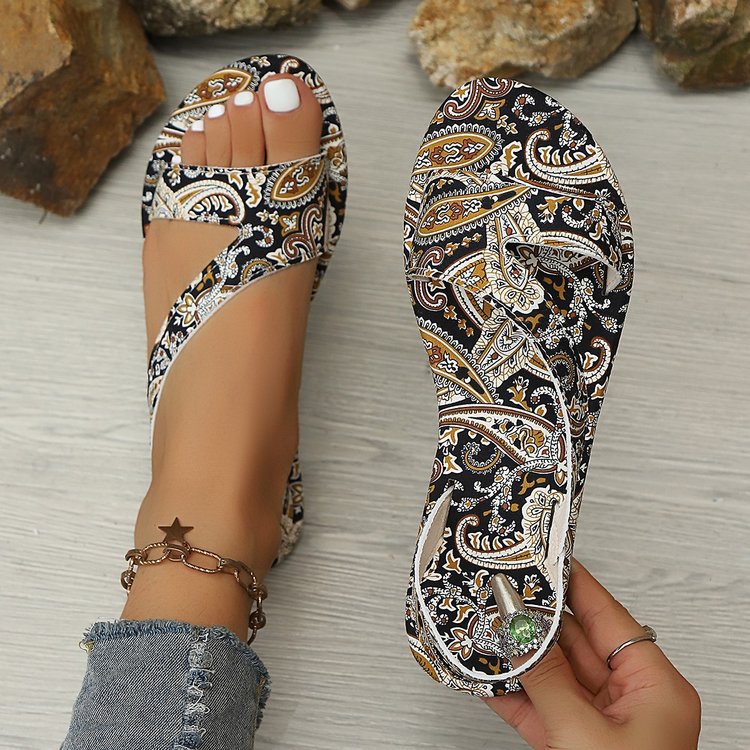Damen offene Riemensandalen mit komfortablem Fußbett R&B