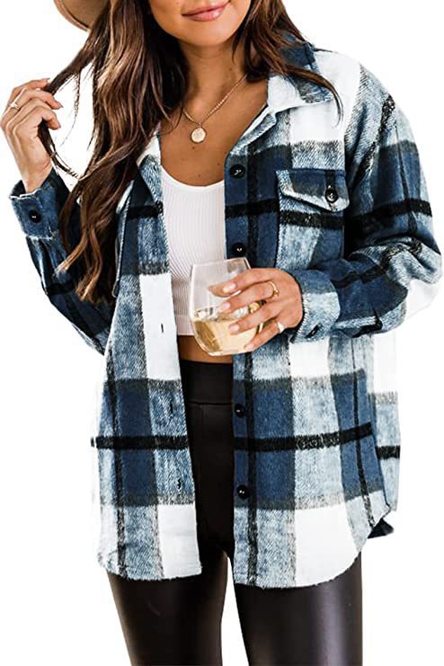 Damen Langärmlige Karobluse mit Brusttaschen und femininer Passform R&B