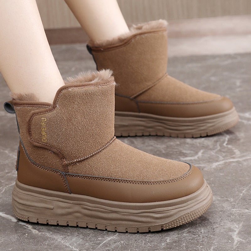 Damen warme Winterboots mit kuscheligem Innenfutter und robustem Profil R&B