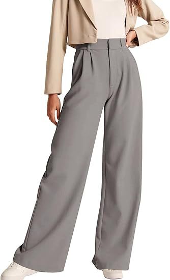 Damen weite High-Waist Hose mit Falten- und Bunddetails R&B