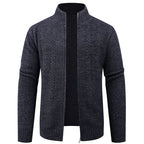 Herren Strickjacke mit strukturierter Oberfläche und hohem Kragen R&B