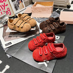 Damen modische Sneaker mit breiten Klettverschlüssen aus weichem Wildleder R&B