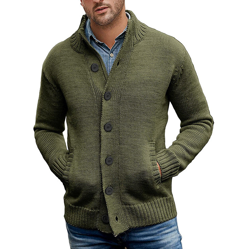 Herren Strickjacke mit großzügigen Taschen und klassischem Knopfverschluss R&B