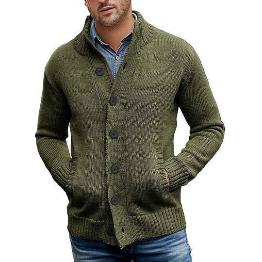 Herren Strickjacke mit großzügigen Taschen und klassischem Knopfverschluss R&B