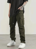 Herren moderne Cargo-Hose mit multifunktionalen Taschen und elastischem Bund Hedi-Mode