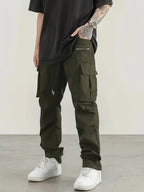 Herren moderne Cargo-Hose mit multifunktionalen Taschen und elastischem Bund Hedi-Mode