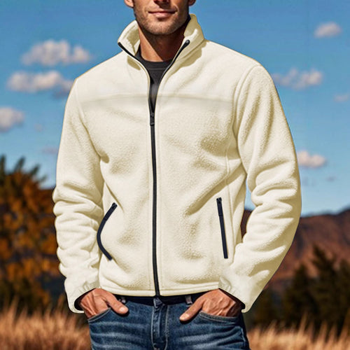 Herren Fleecejacke mit hohem Kragen und praktischen Reißverschlusstaschen R&B
