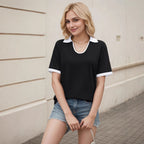 Damen Poloshirt mit modernem Kragen und lässigem Schnitt R&B