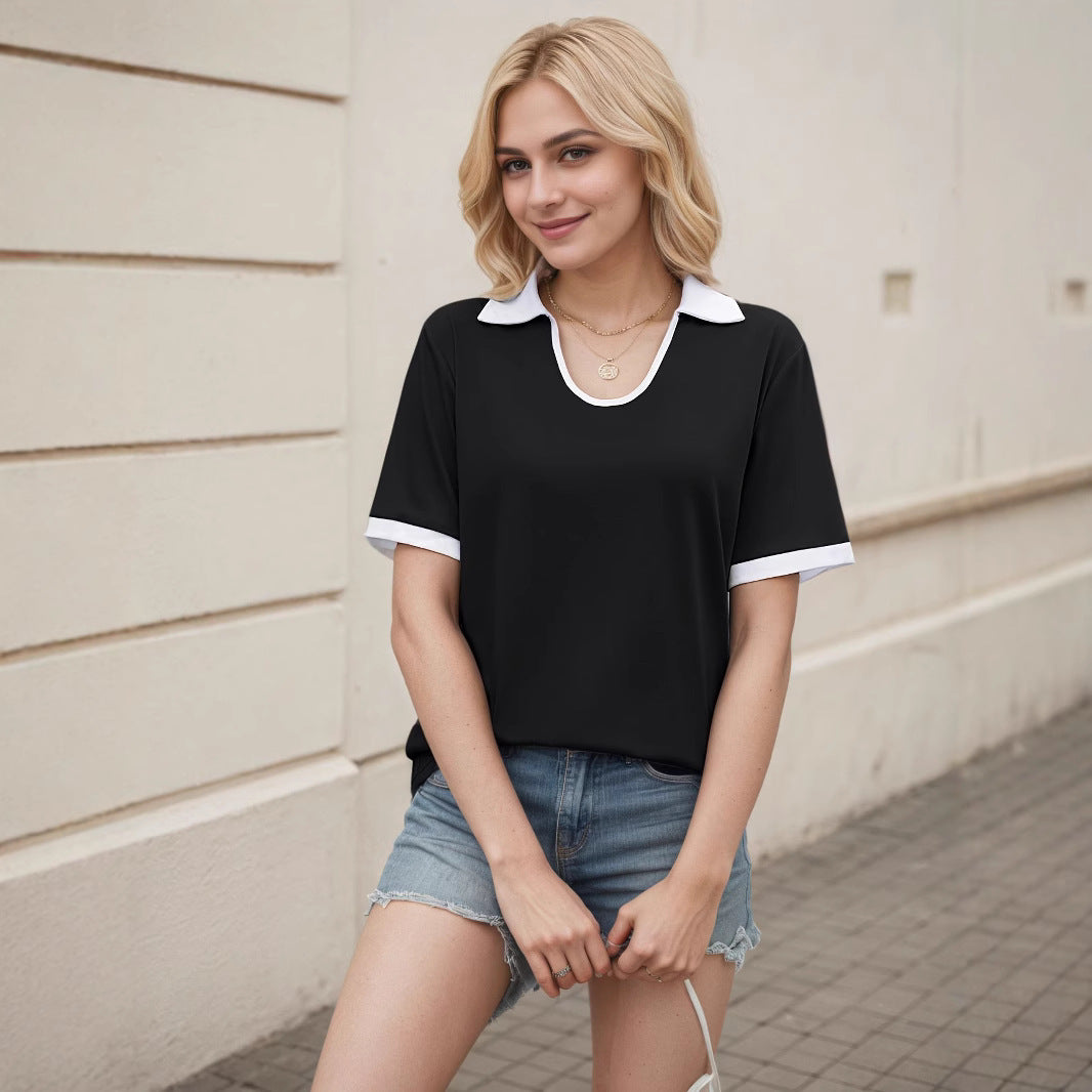 Damen Poloshirt mit modernem Kragen und lässigem Schnitt R&B