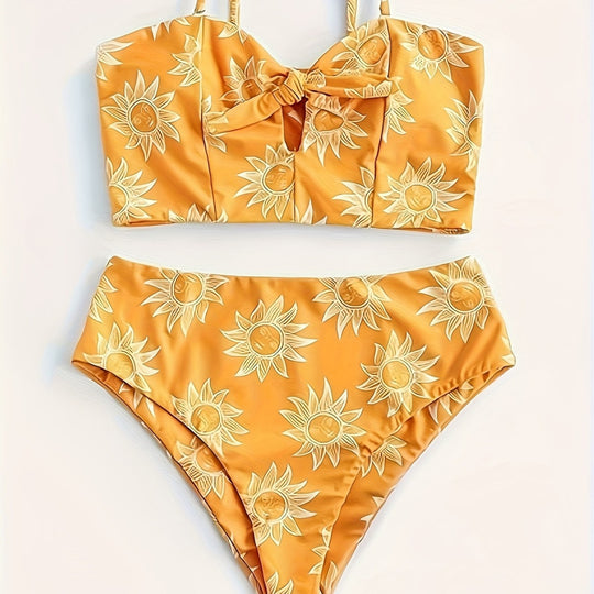 Damen Bikiniset mit strukturiertem Oberteil und hoch geschnittenem Hosenrock R&B