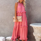Damen Maxikleid mit voluminösem Rock R&B