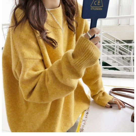 Damen bequemer Oversize-Pullover R&B