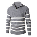 Herren Strickpullover mit Stehkragen und sportlichem Reißverschluss