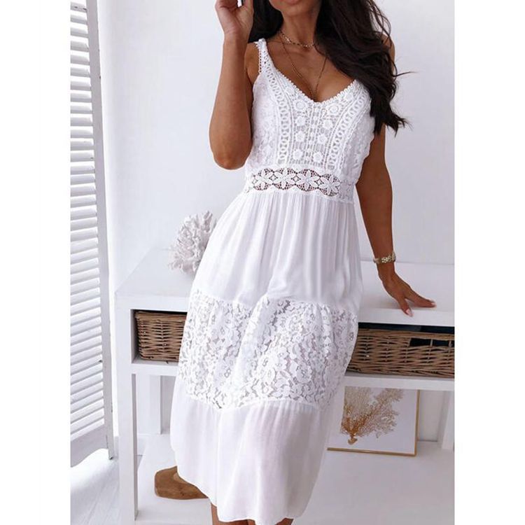 Damen Sommerkleid mit eleganten Spitzenakzenten und luftiger Passform R&B