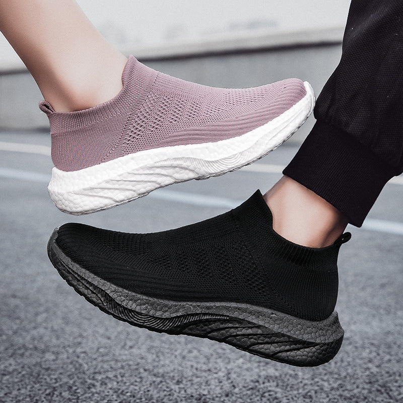 Damen Elastic Slip-On Sneakers mit atmungsaktivem Obermaterial