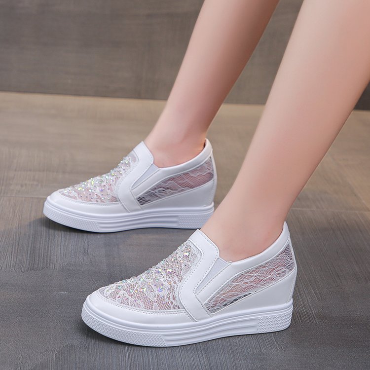 Damen Modische Slip-On Sneakers mit Glitzerapplikationen und elastischem Einstieg R&B