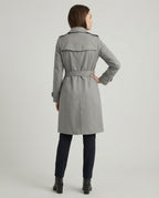 Damen Fashion Trends weit geschnittener doppelreihiger Trenchcoat mit Taillengürtel und Schulterpatten R&B